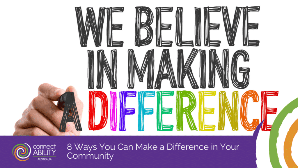 A hand drawing the words "WE BELIEVE IN MAKING A DIFFERENCE" in a sketch-style font with colourful letters